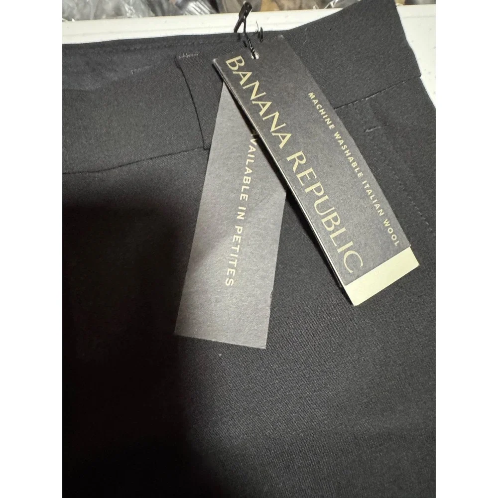 NWT Banana Republic Women's Black Career Dress Pants Straight Leg Slacks Size 0